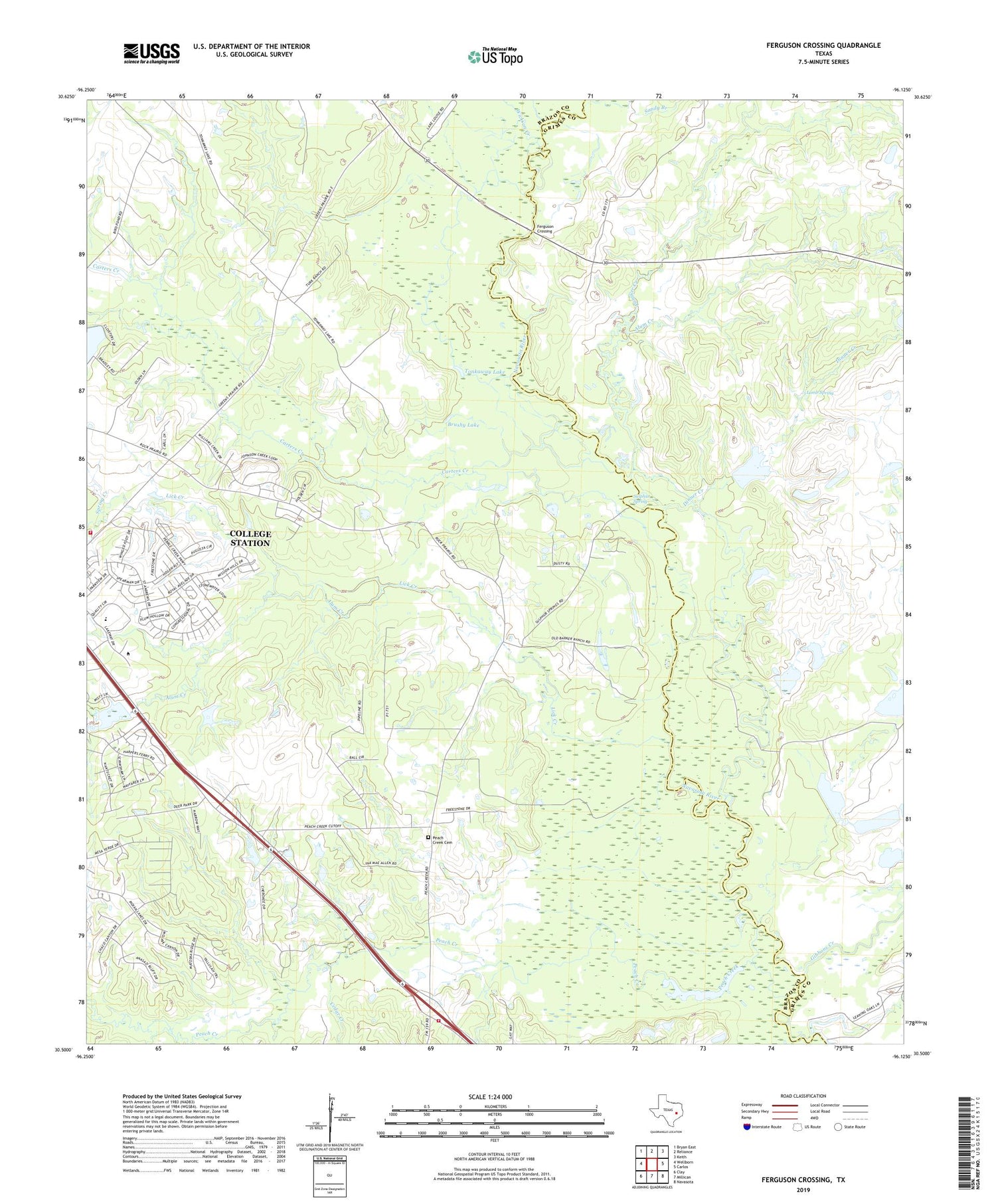 Ferguson Crossing Texas US Topo Map Image