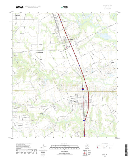 Ferris Texas US Topo Map Image
