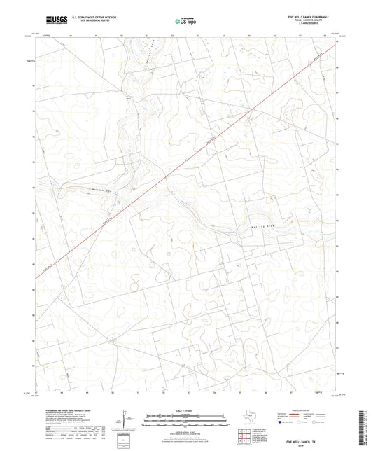 Five Wells Ranch Texas US Topo Map Image
