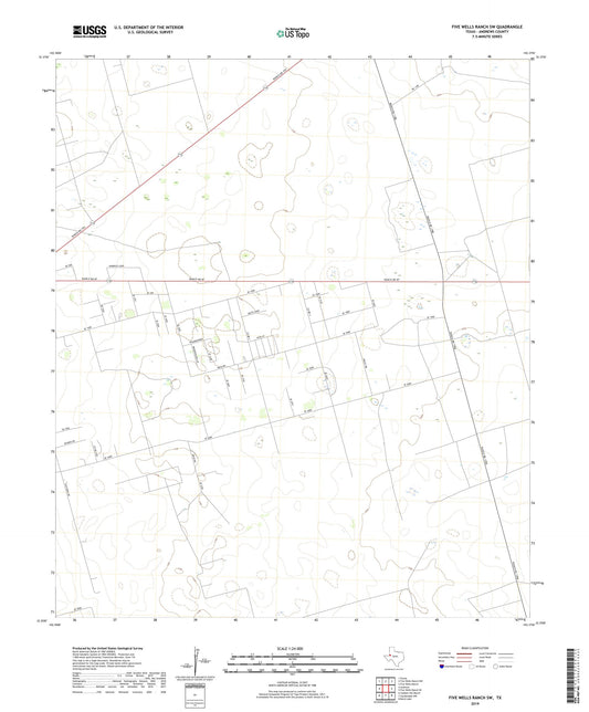 Five Wells Ranch SW Texas US Topo Map Image