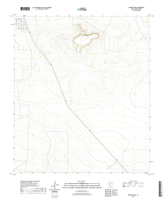 Fivemile Mesa Texas US Topo Map Image