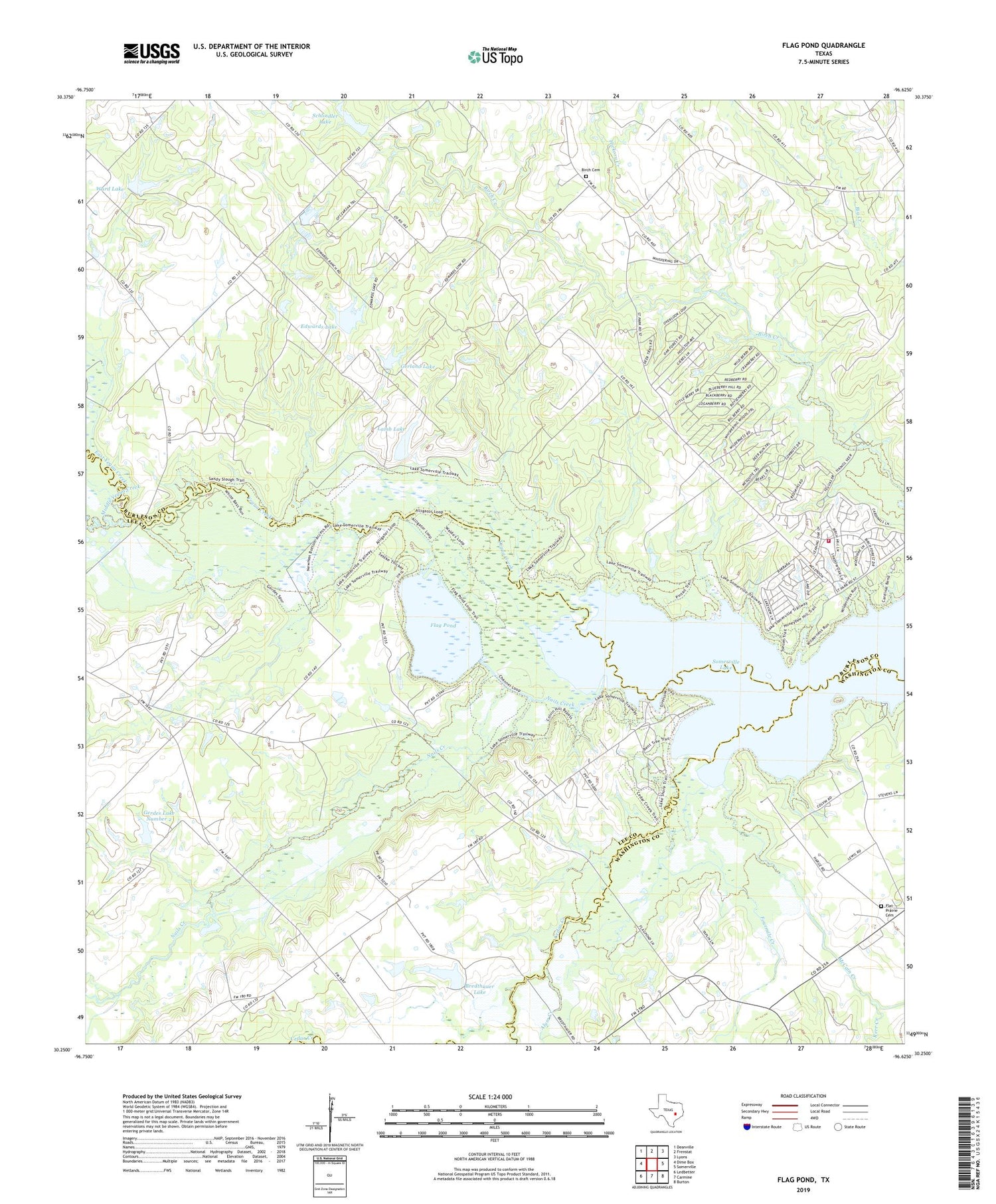 Flag Pond Texas US Topo Map Image