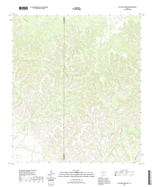 Flat Rock Creek NW Texas US Topo Map Image