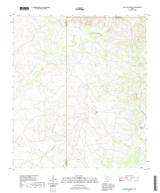 Flat Rock Creek SW Texas US Topo Map Image