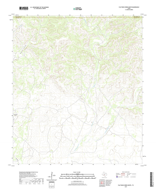 Flat Rock Creek South Texas US Topo Map Image