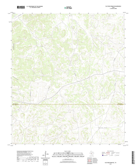 Flat Rock Draw SE Texas US Topo Map Image