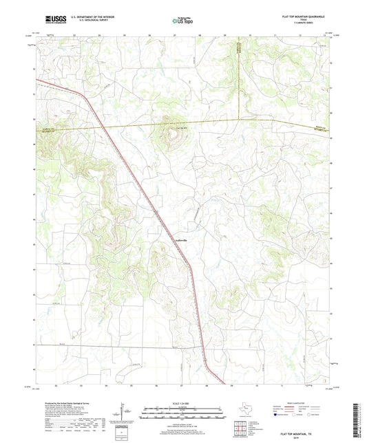 Flat Top Mountain Texas US Topo Map Image