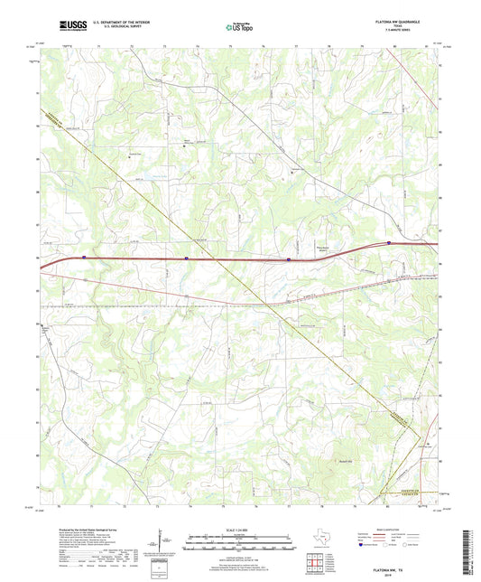 Flatonia NW Texas US Topo Map Image