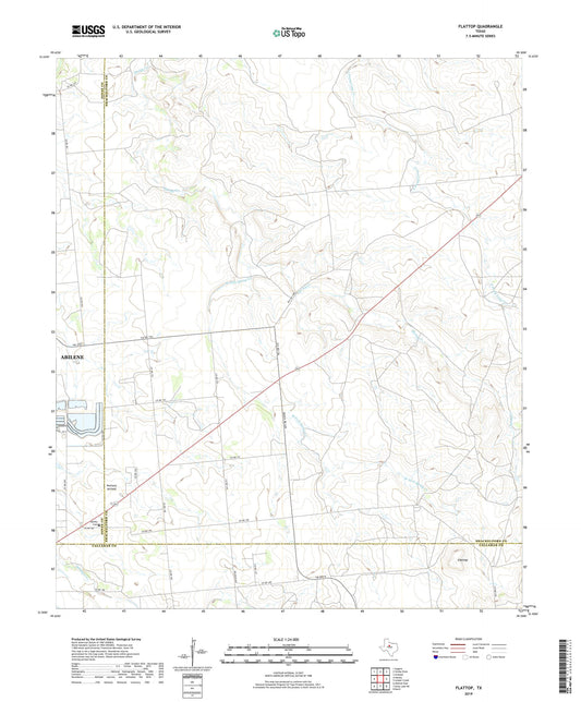 Flattop Texas US Topo Map Image