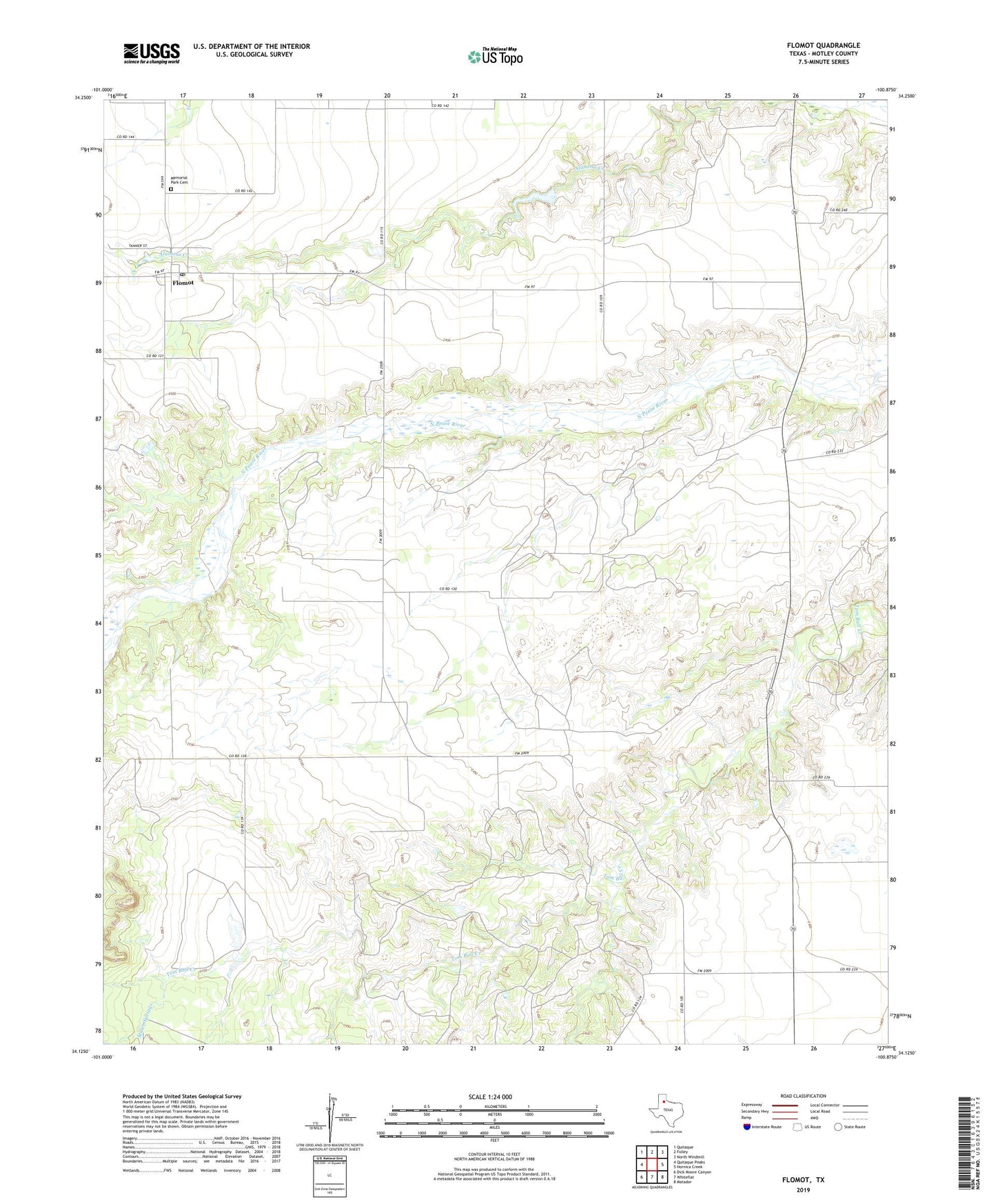 Flomot Texas US Topo Map Image