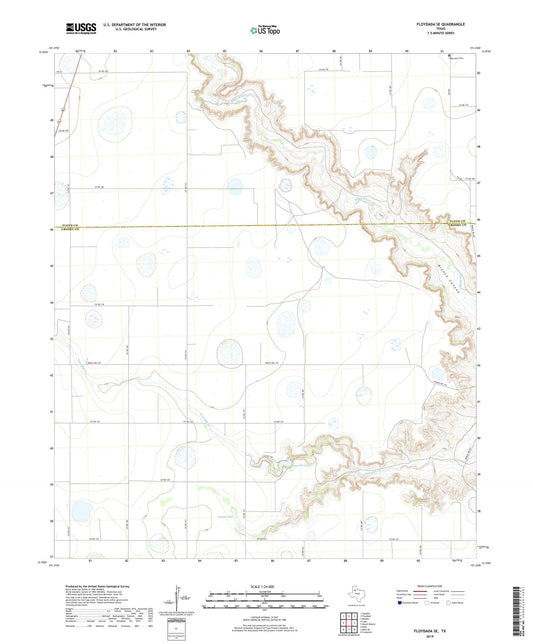 Floydada SE Texas US Topo Map Image