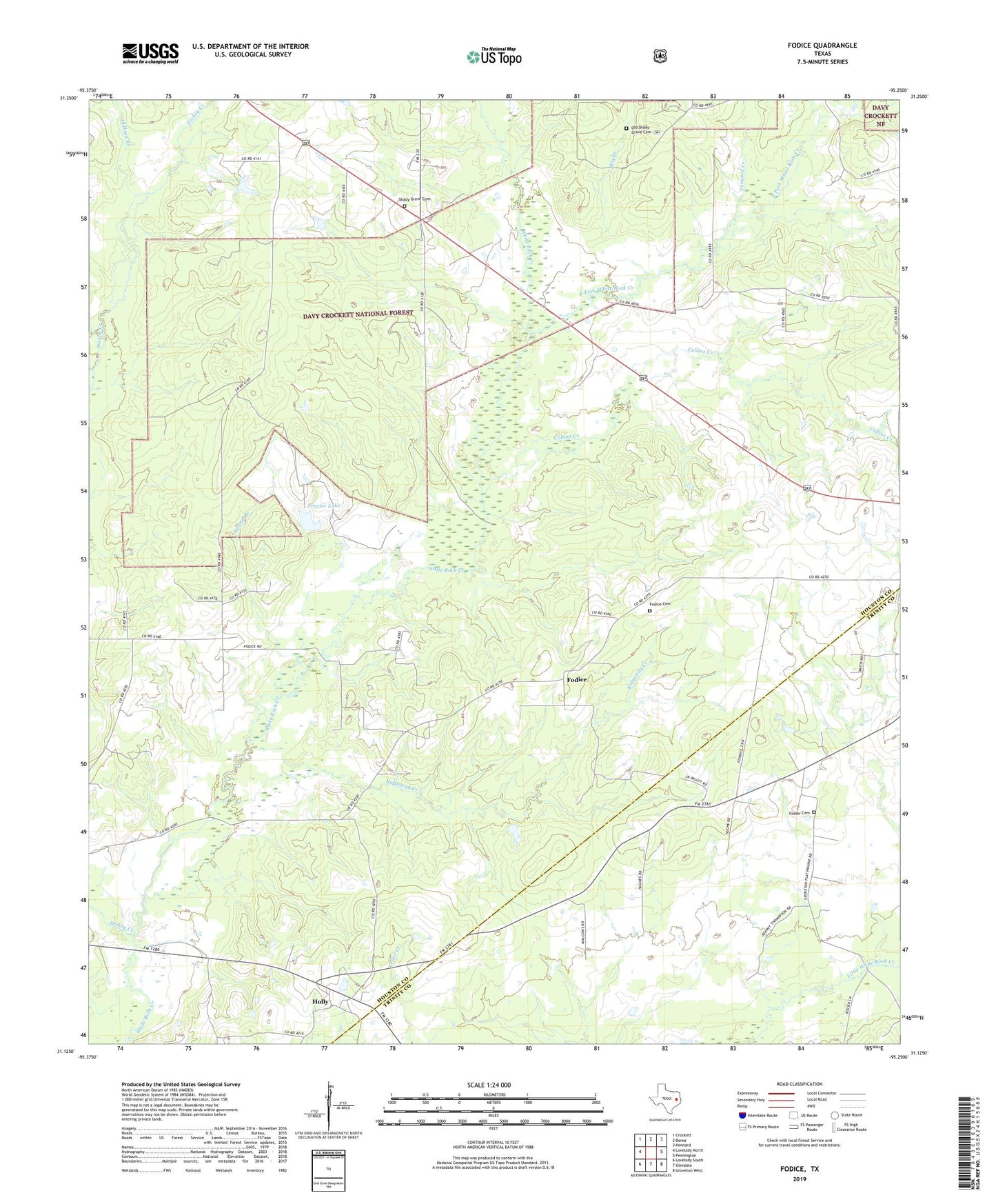 Fodice Texas US Topo Map Image