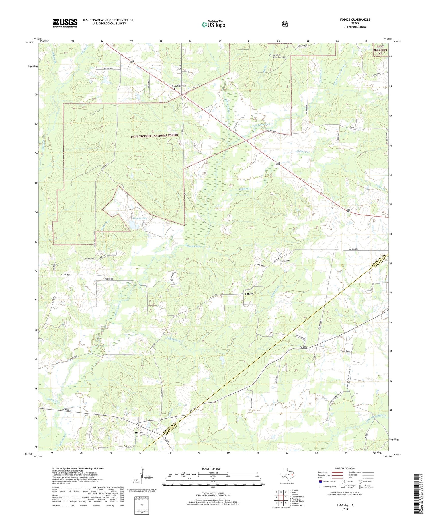 Fodice Texas US Topo Map Image