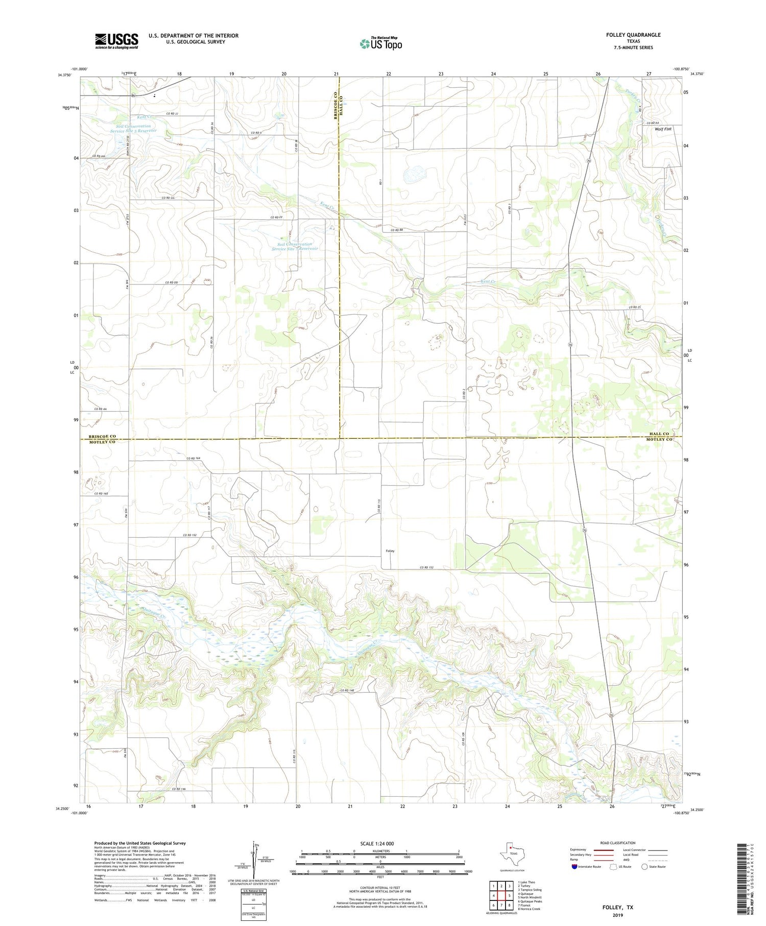 Folley Texas US Topo Map Image