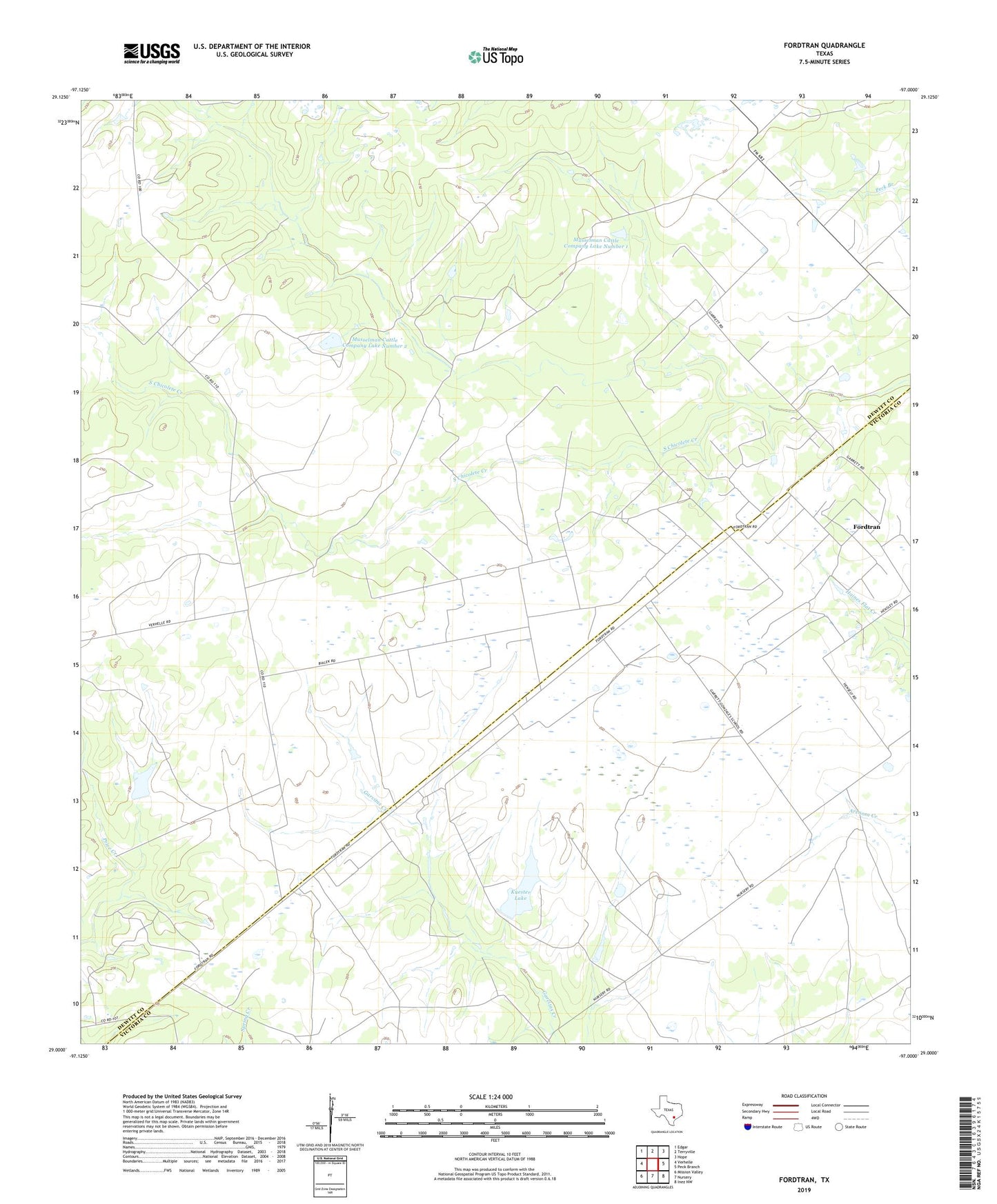 Fordtran Texas US Topo Map Image