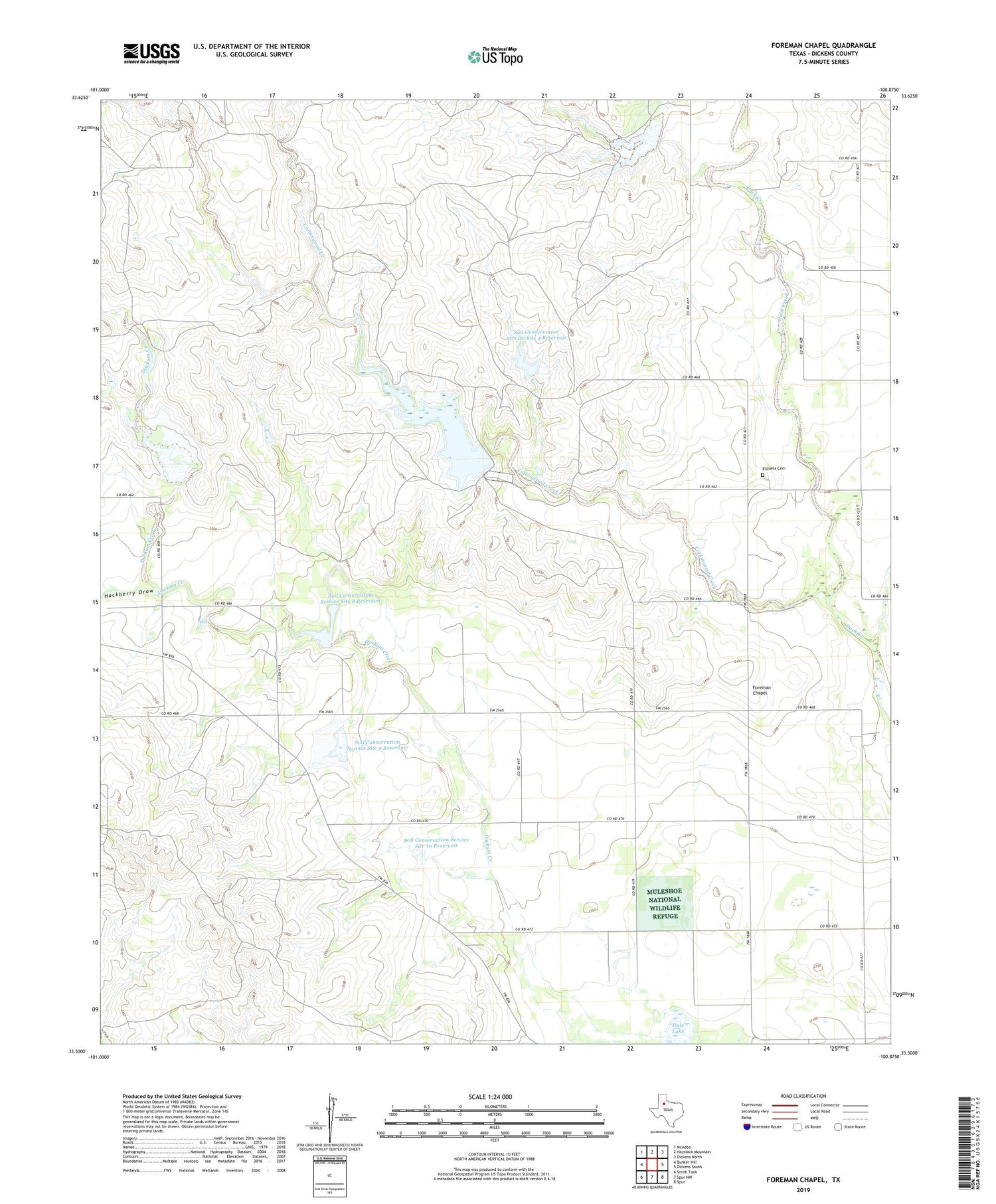 Foreman Chapel Texas US Topo Map Image
