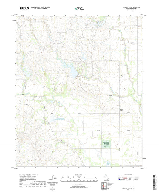 Foreman Chapel Texas US Topo Map Image