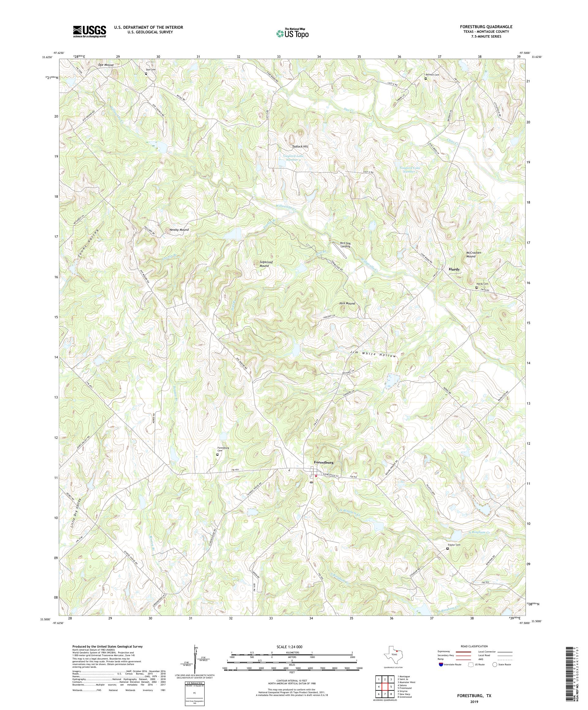 Forestburg Texas US Topo Map – MyTopo Map Store