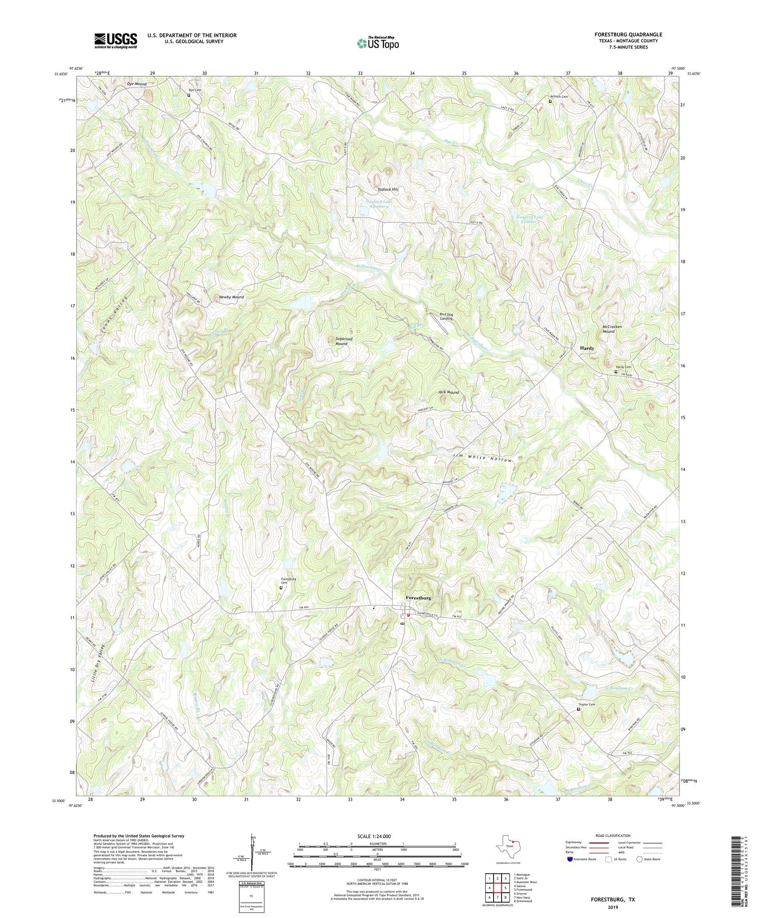 Forestburg Texas US Topo Map Image