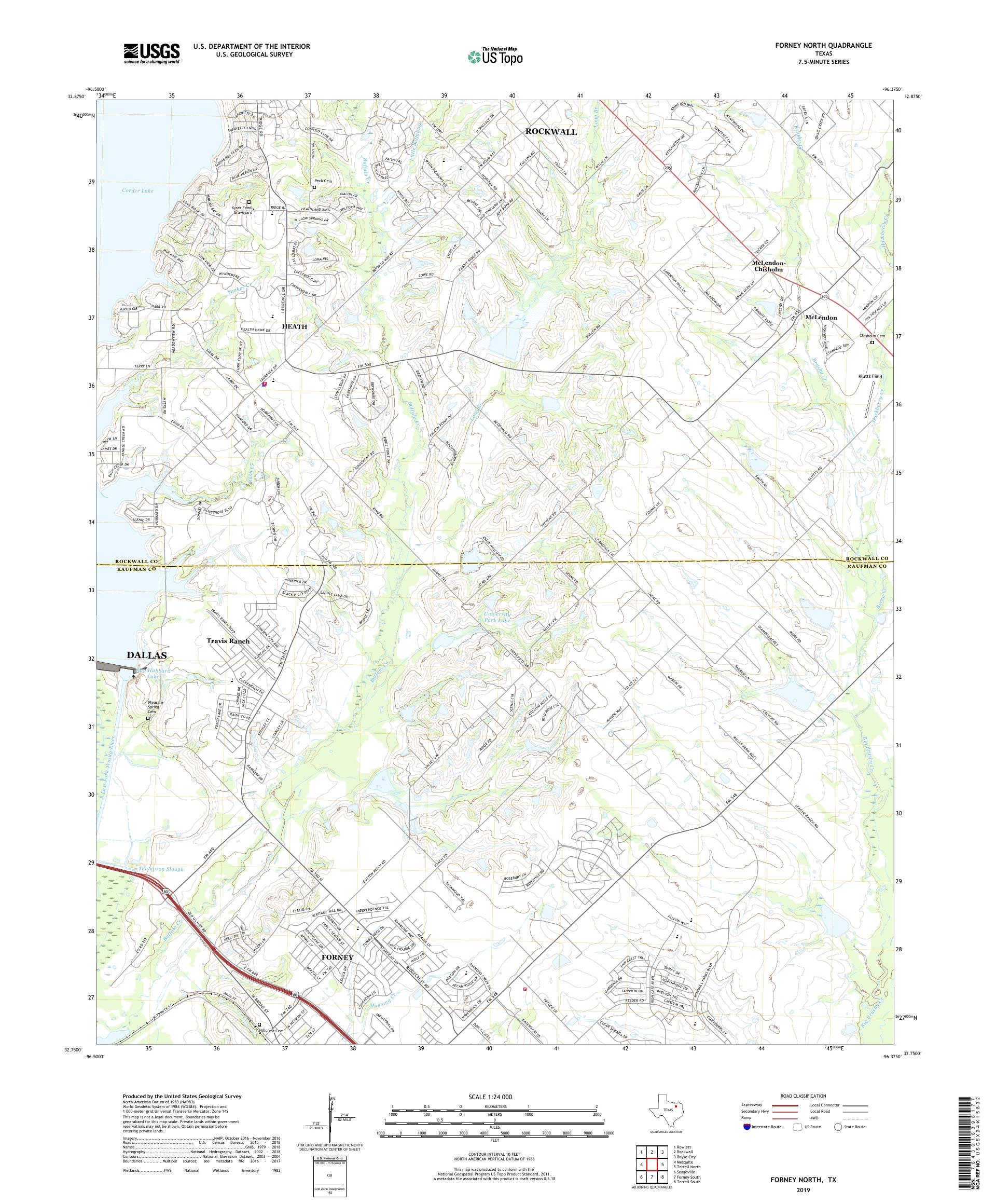 Forney North Texas US Topo Map – MyTopo Map Store