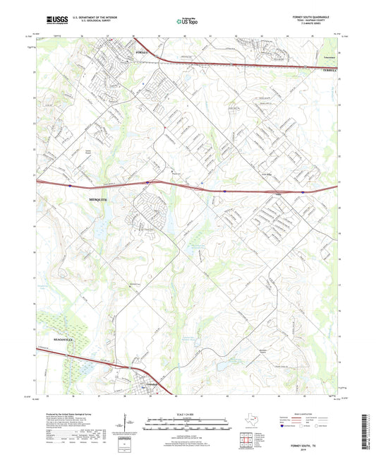 Forney South Texas US Topo Map Image