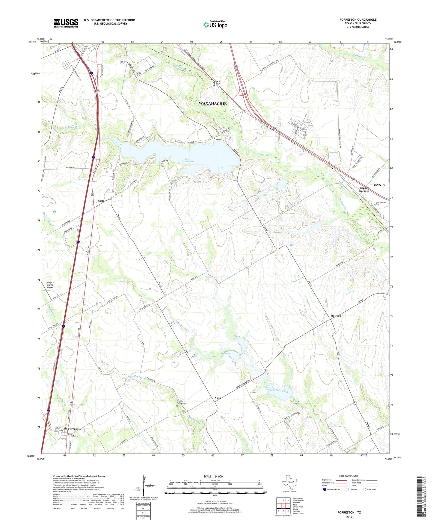 Forreston Texas US Topo Map Image
