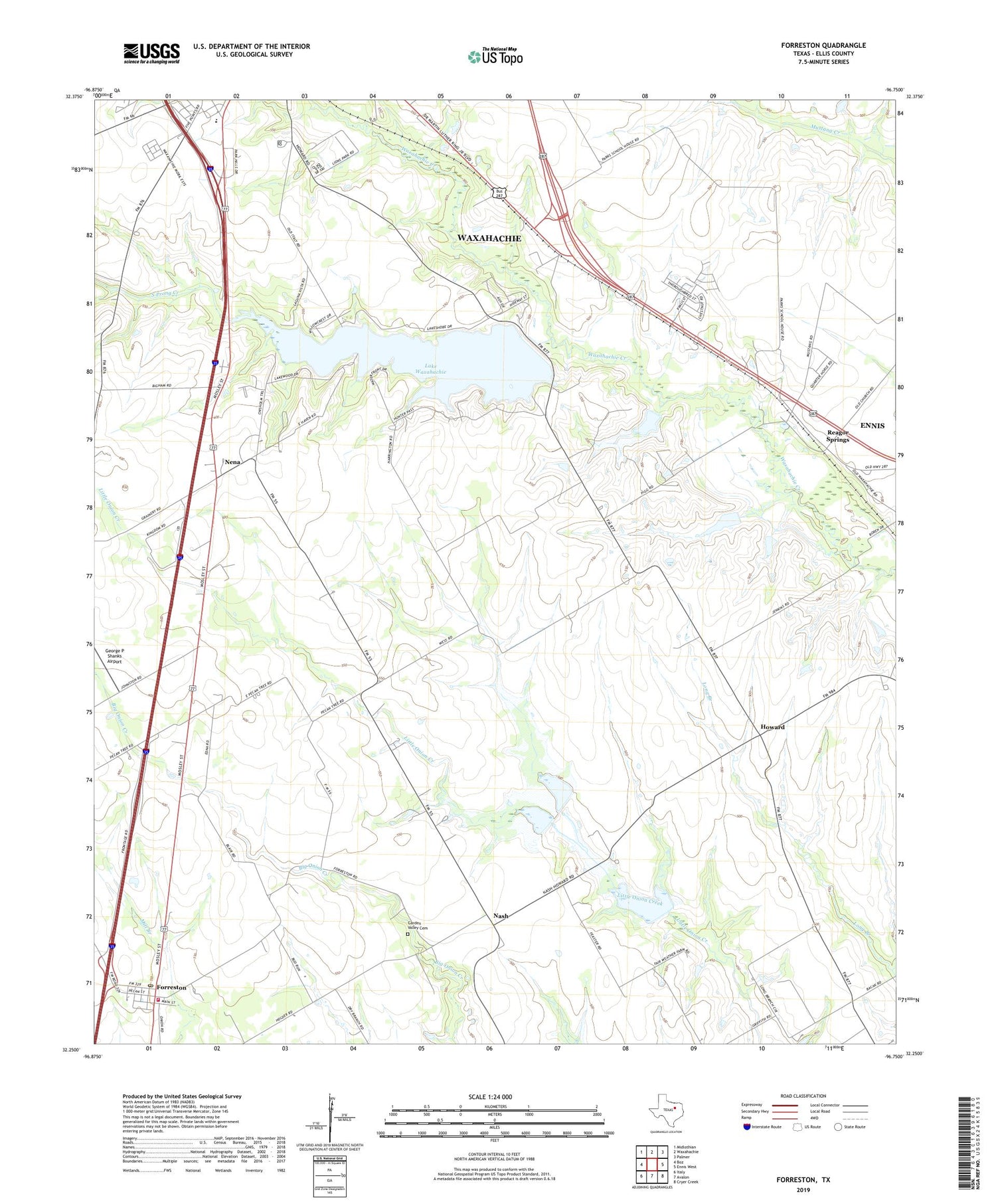 Forreston Texas US Topo Map Image