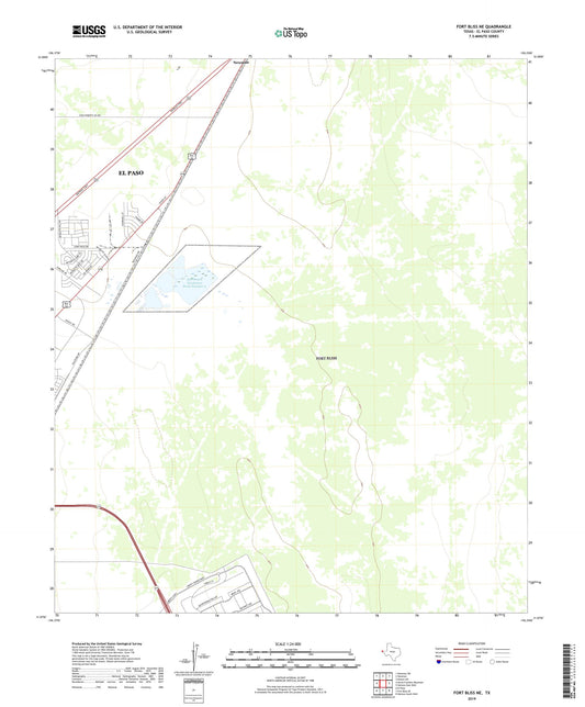 Fort Bliss NE Texas US Topo Map Image