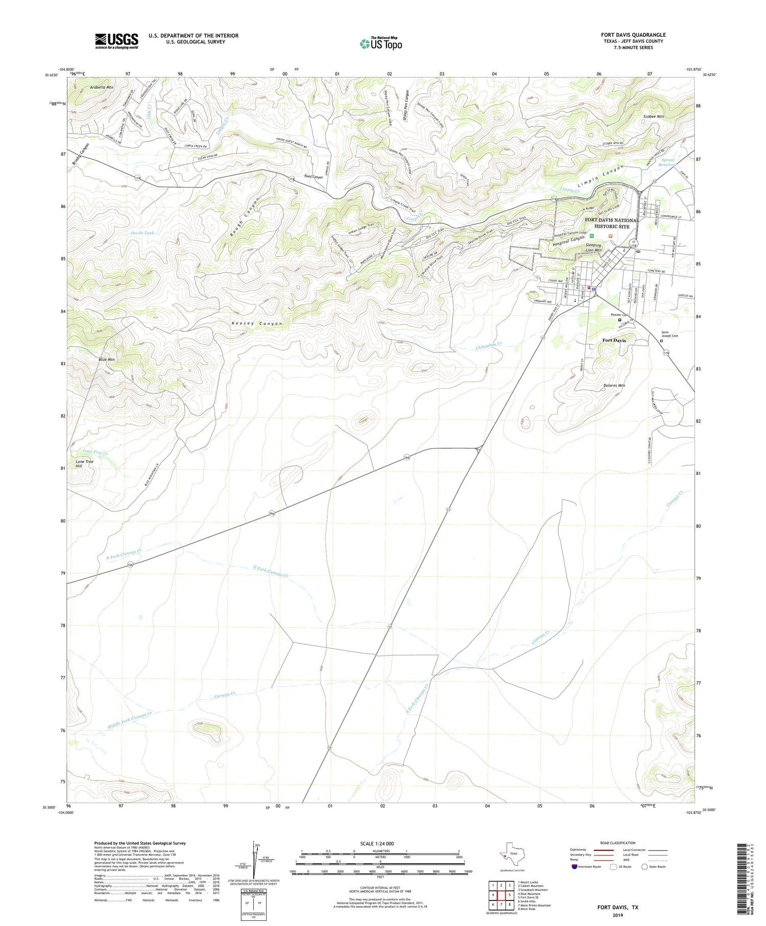 Fort Davis Texas US Topo Map Image