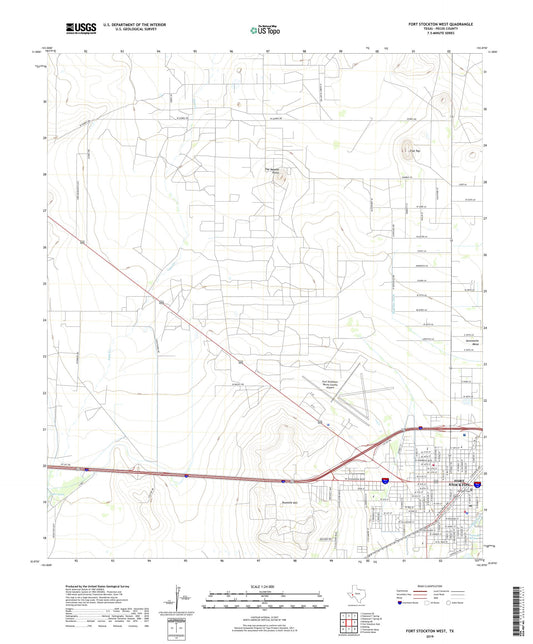 Fort Stockton West Texas US Topo Map Image