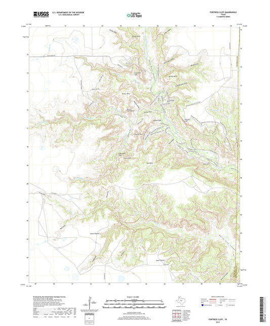 Fortress Cliff Texas US Topo Map Image
