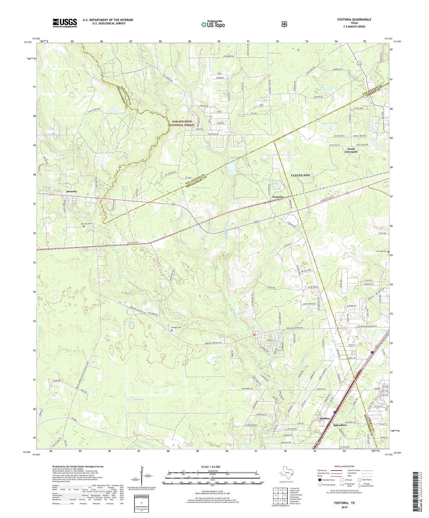 Fostoria Texas US Topo Map Image