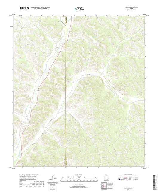 Four Mills Texas US Topo Map Image