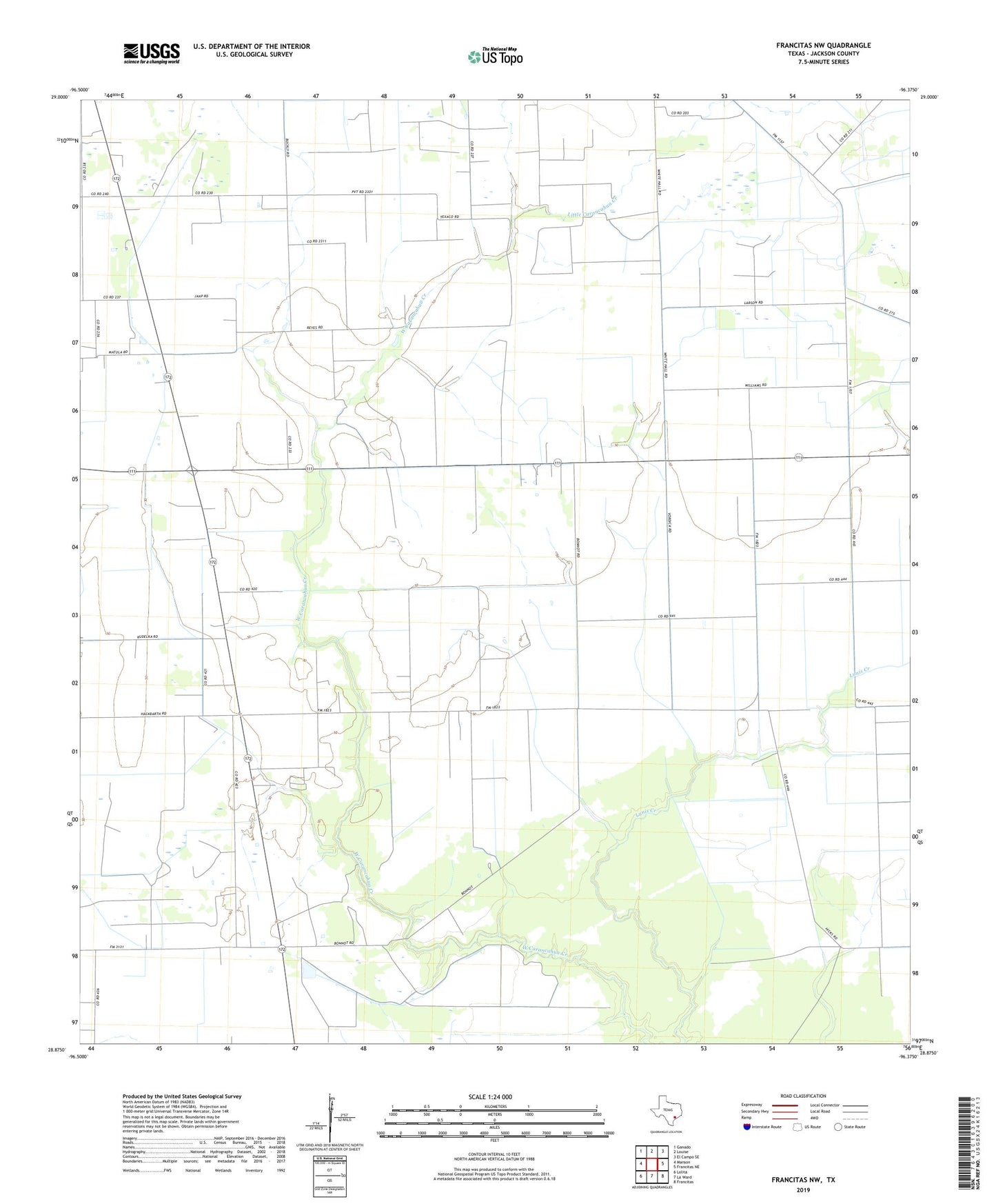 Francitas NW Texas US Topo Map Image