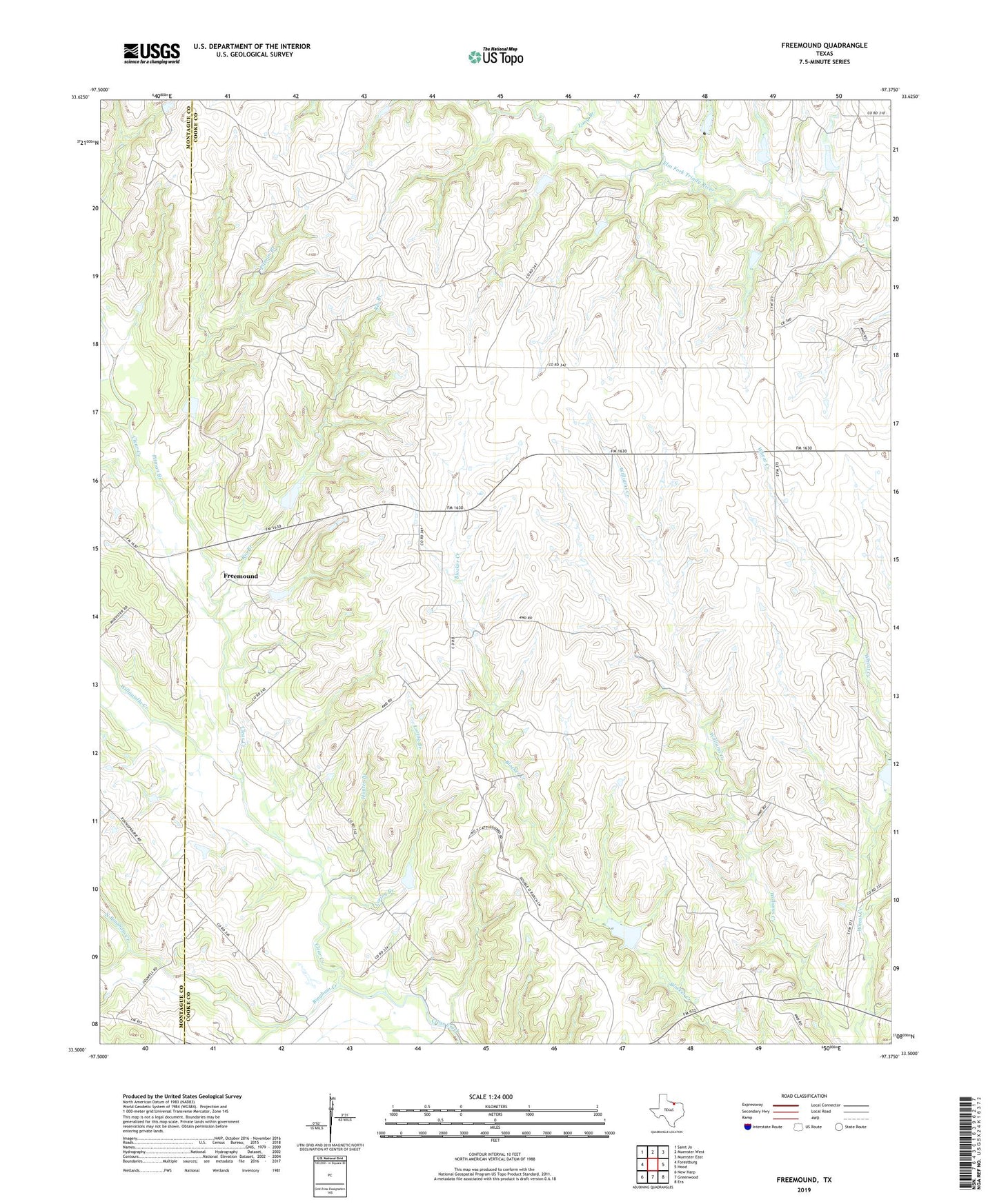 Freemound Texas US Topo Map Image
