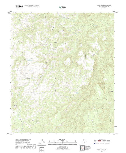 Friend Mountain Texas US Topo Map Image