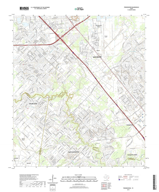 Friendswood Texas US Topo Map Image