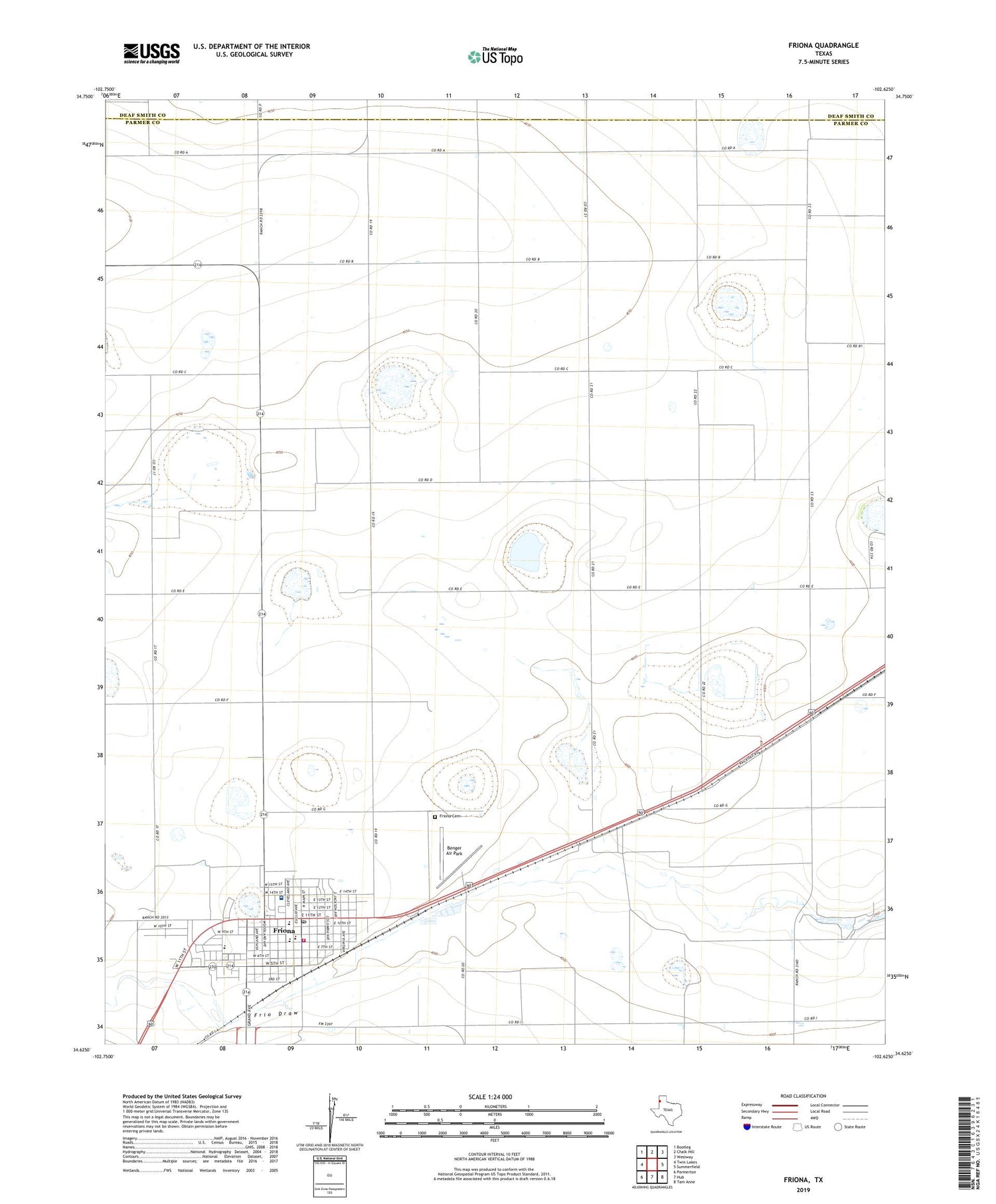 Friona Texas US Topo Map Image