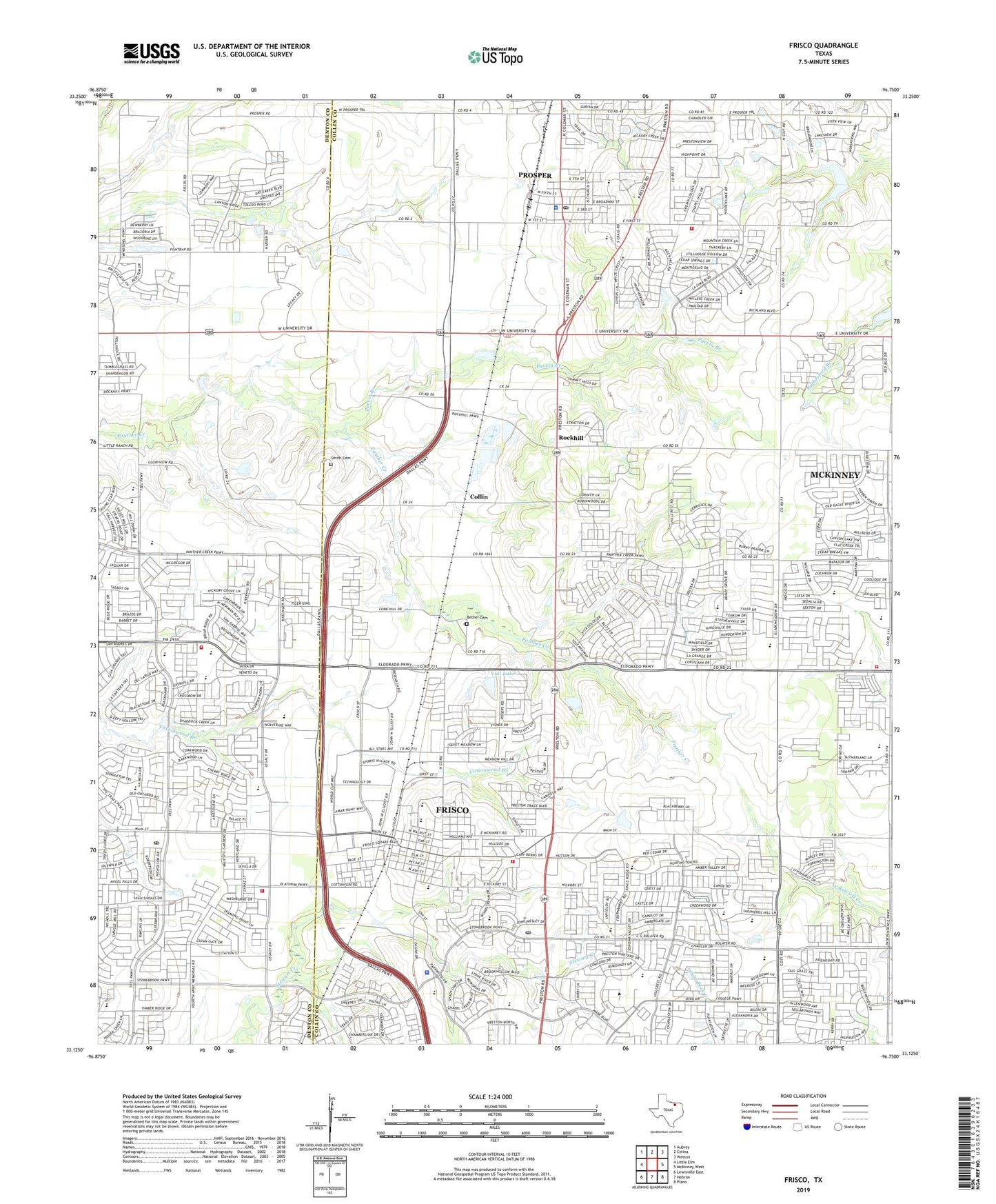 Frisco Texas US Topo Map Image