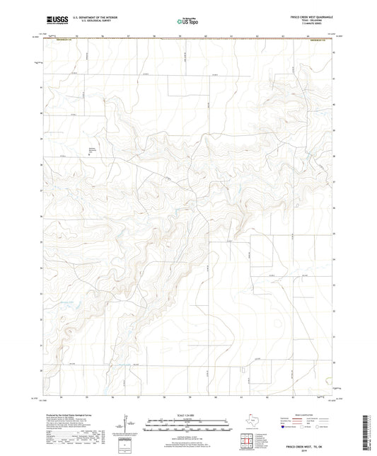 Frisco Creek West Texas US Topo Map Image