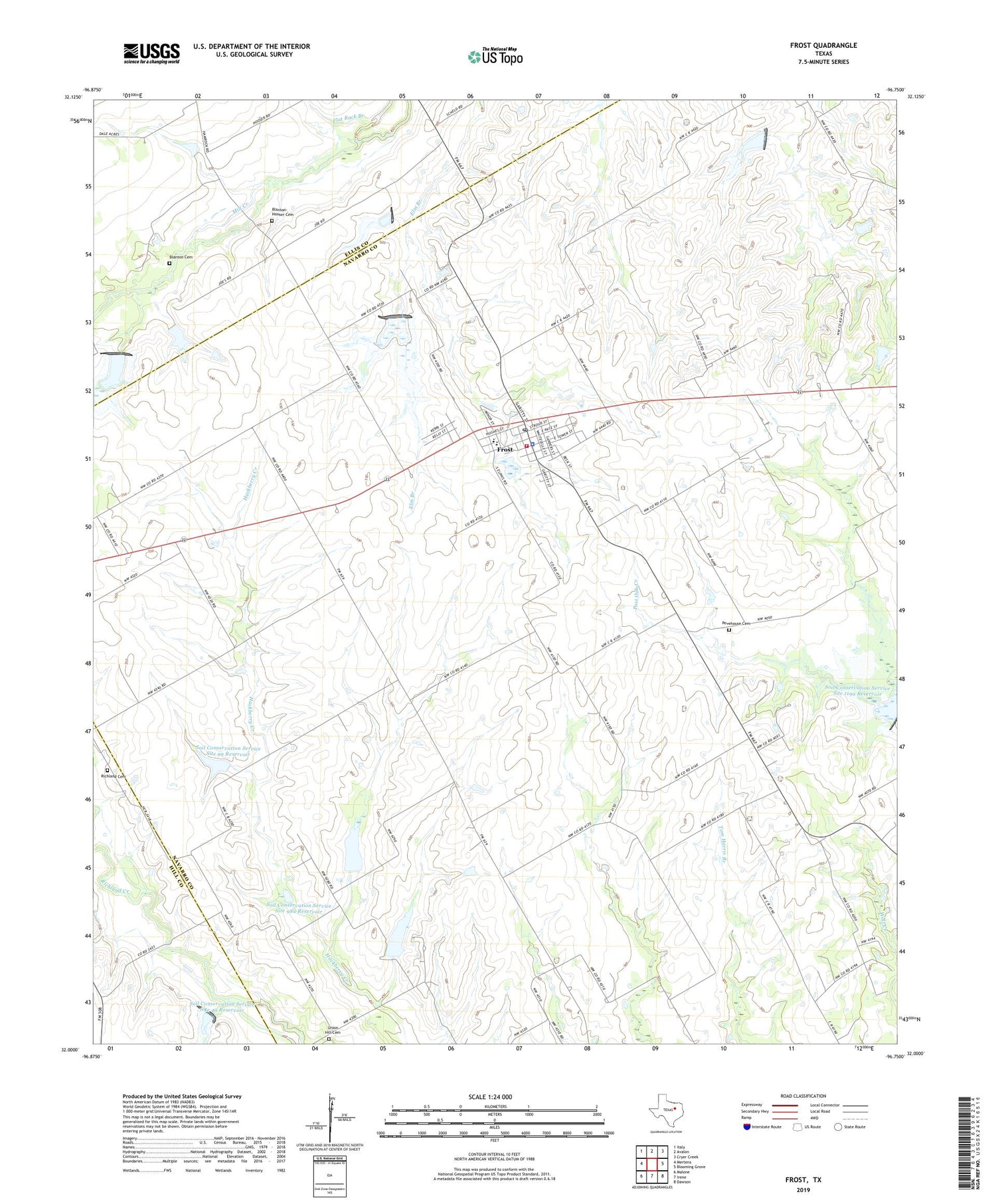 Frost Texas US Topo Map Image