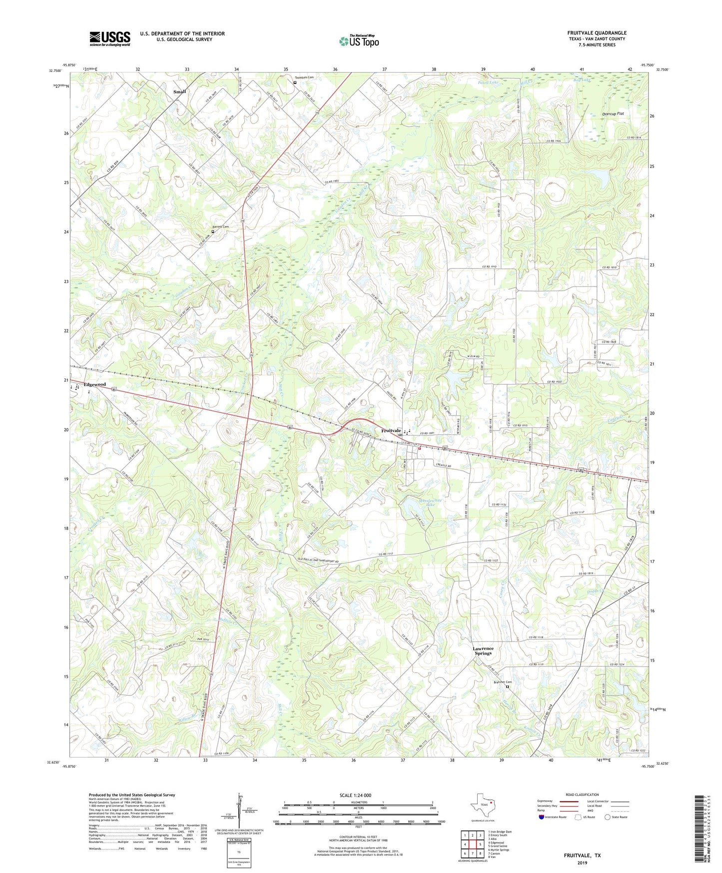 Fruitvale Texas US Topo Map Image