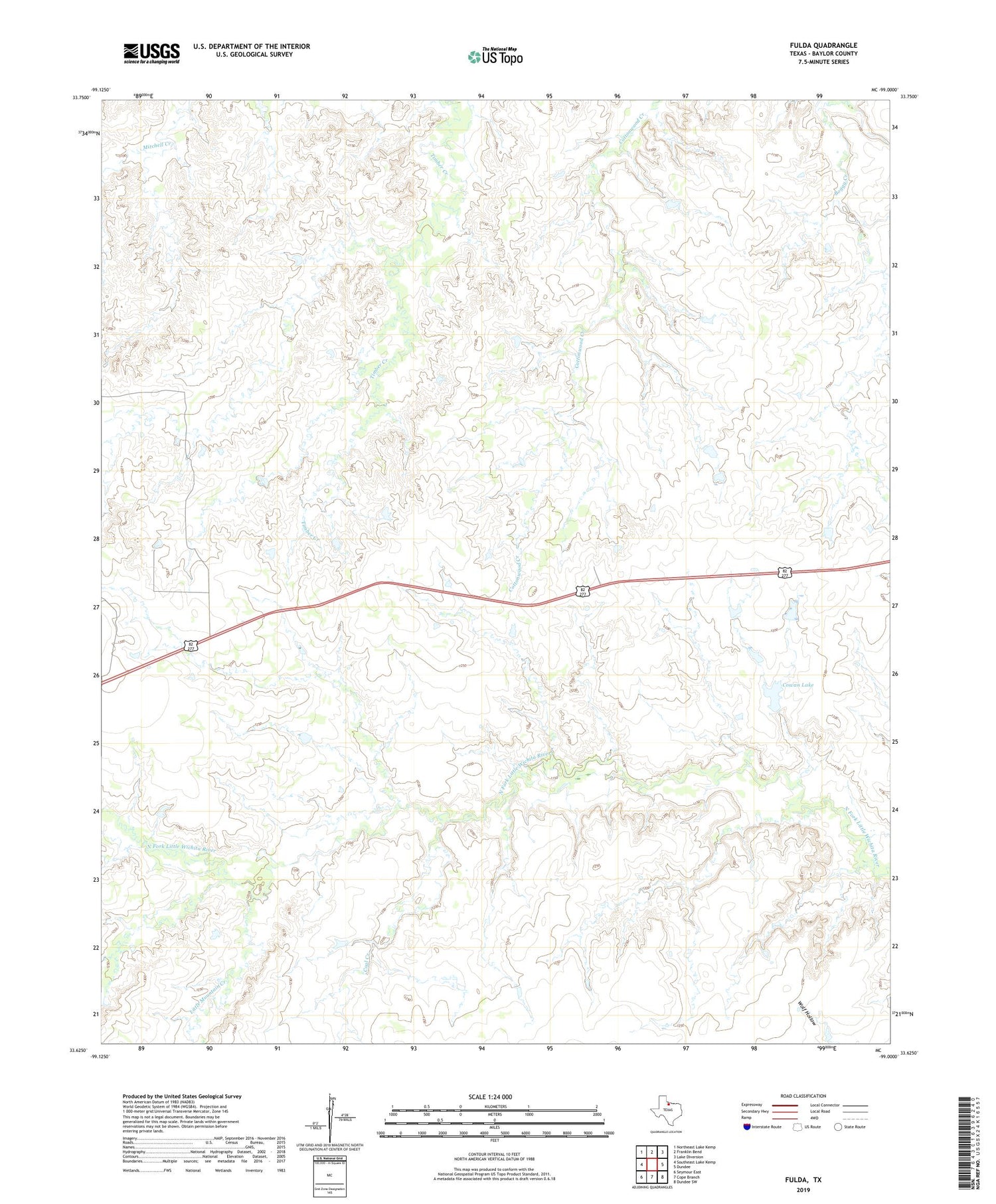 Fulda Texas US Topo Map Image
