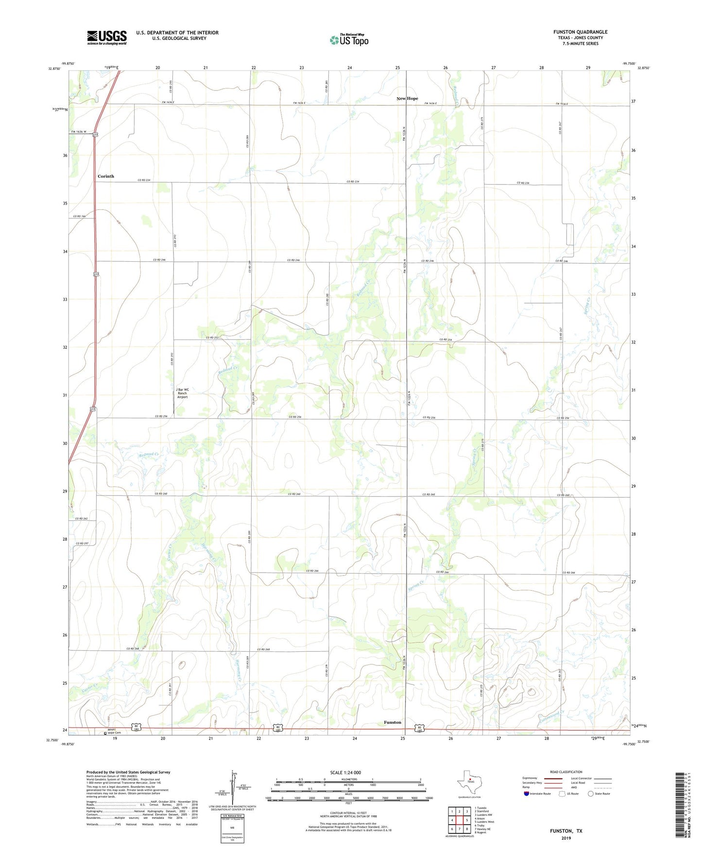 Funston Texas US Topo Map Image