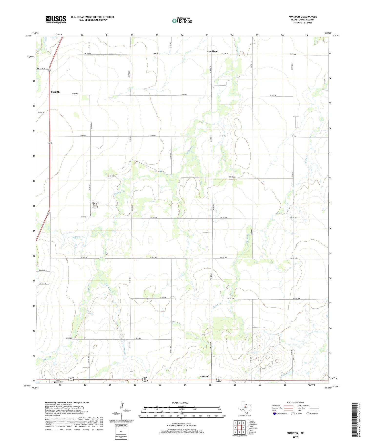 Funston Texas US Topo Map Image