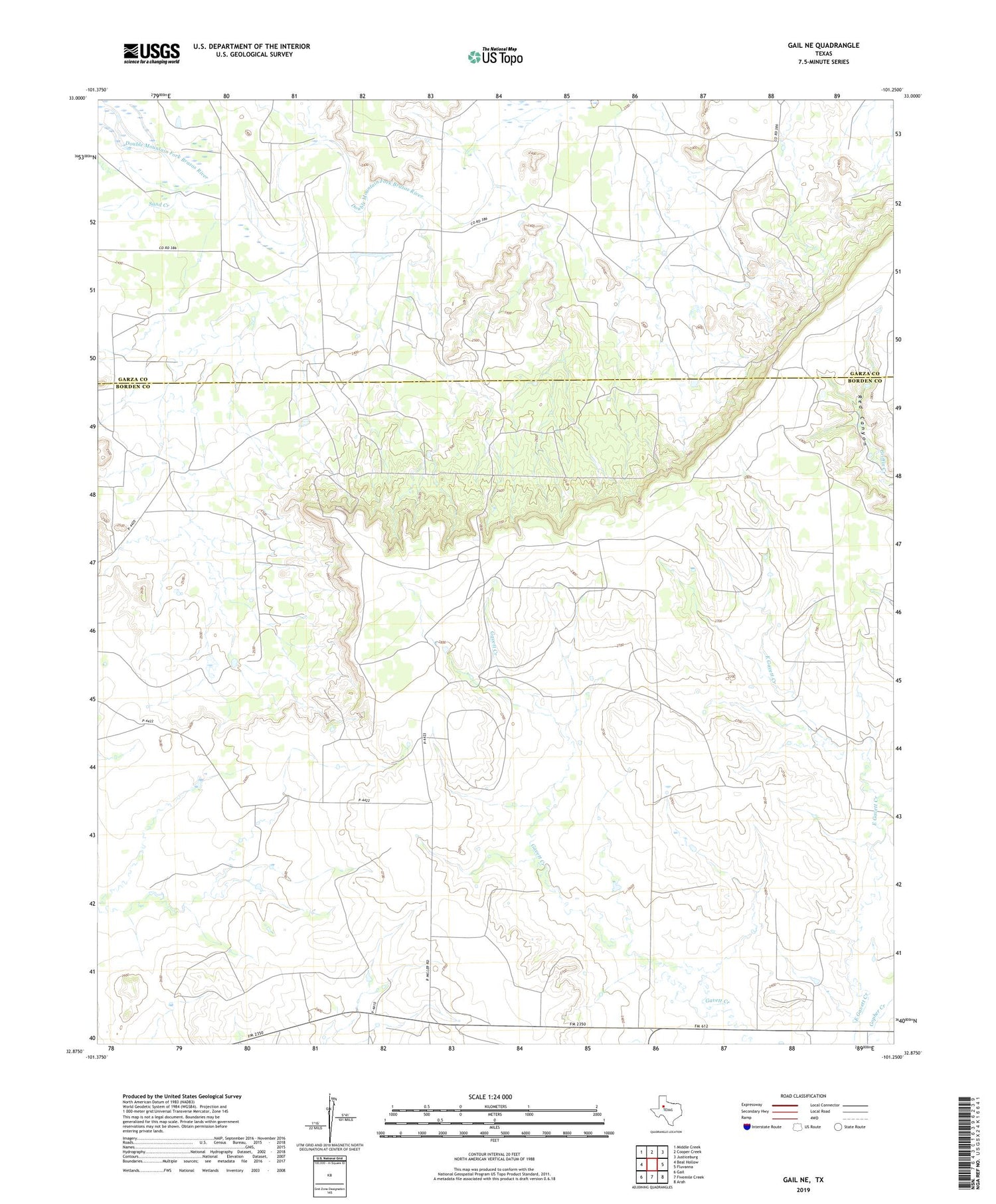 Gail NE Texas US Topo Map Image