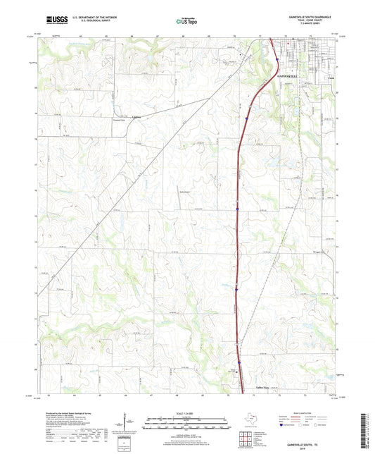 Gainesville South Texas US Topo Map Image