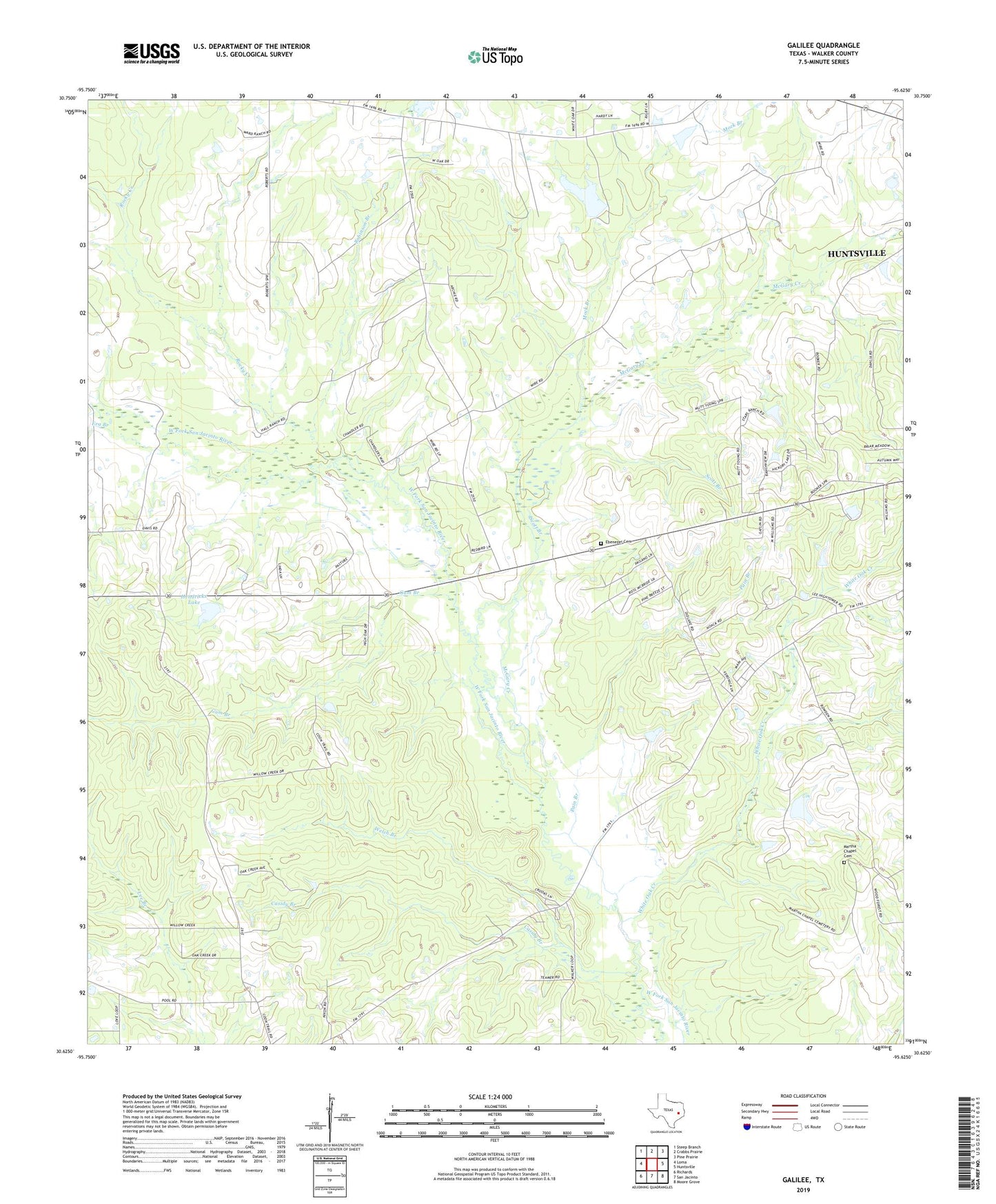 Galilee Texas US Topo Map Image
