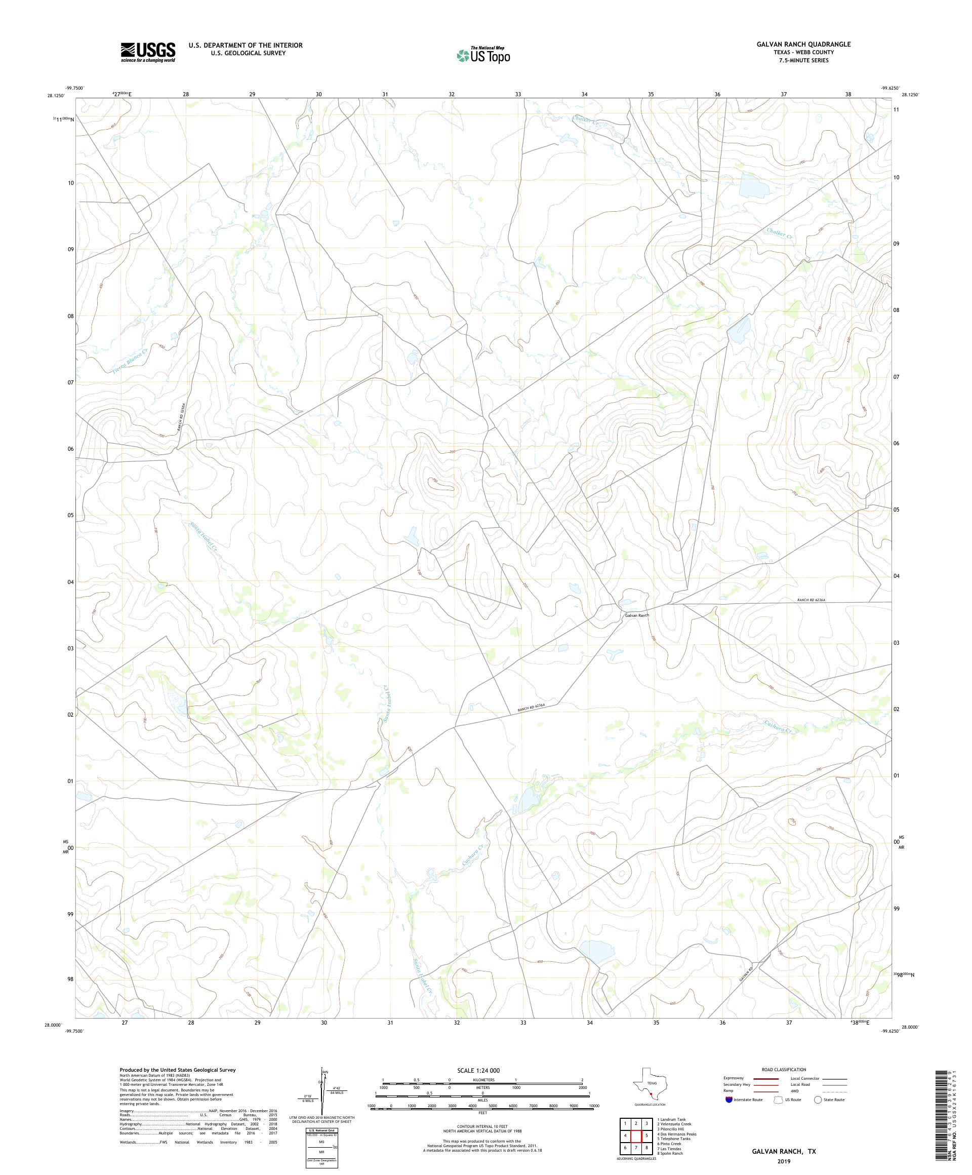Galvan Ranch Texas US Topo Map – MyTopo Map Store
