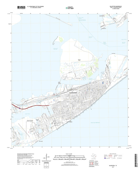 Galveston Texas US Topo Map Image